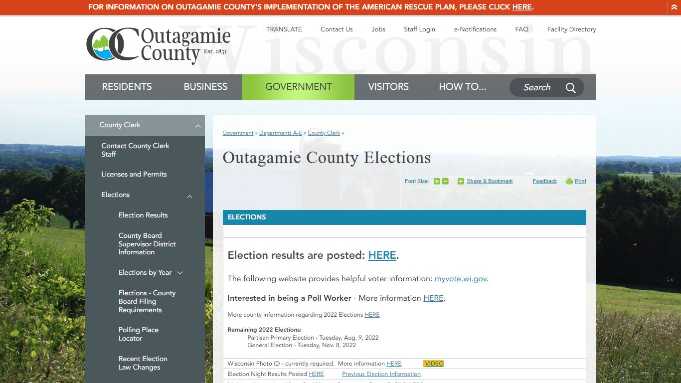 Outagamie County Elections | Outagamie County, WI